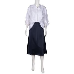 3.1 PHILLIP LIM White Satin Combo Silk Dress Size L